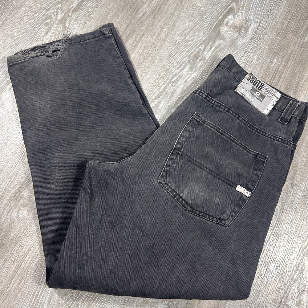 Vintage Southpole Jeans Size 34 Wide Leg Baggy Grunge Skater Y2K Black  Tab